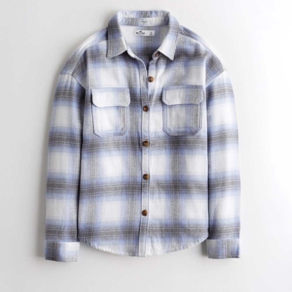 Hollister Oversized Flannel Boyfriend Fit Shirt Jacket 💕